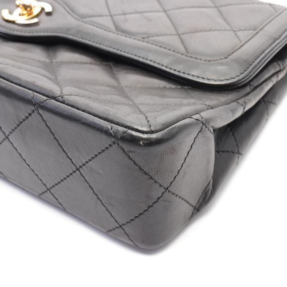 Chanel Matelasse W Flap Shoulder Bag Lambskin Black - Picture 8 of 9